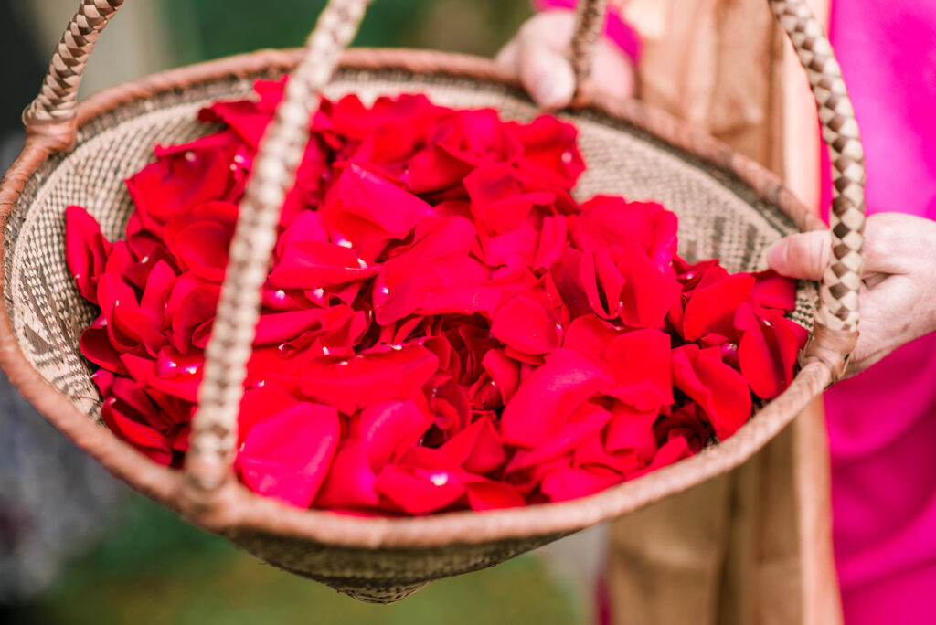 Rose petal wedding River wedding nontraditional wedding pagan wedding pagan ceremony tribute to water