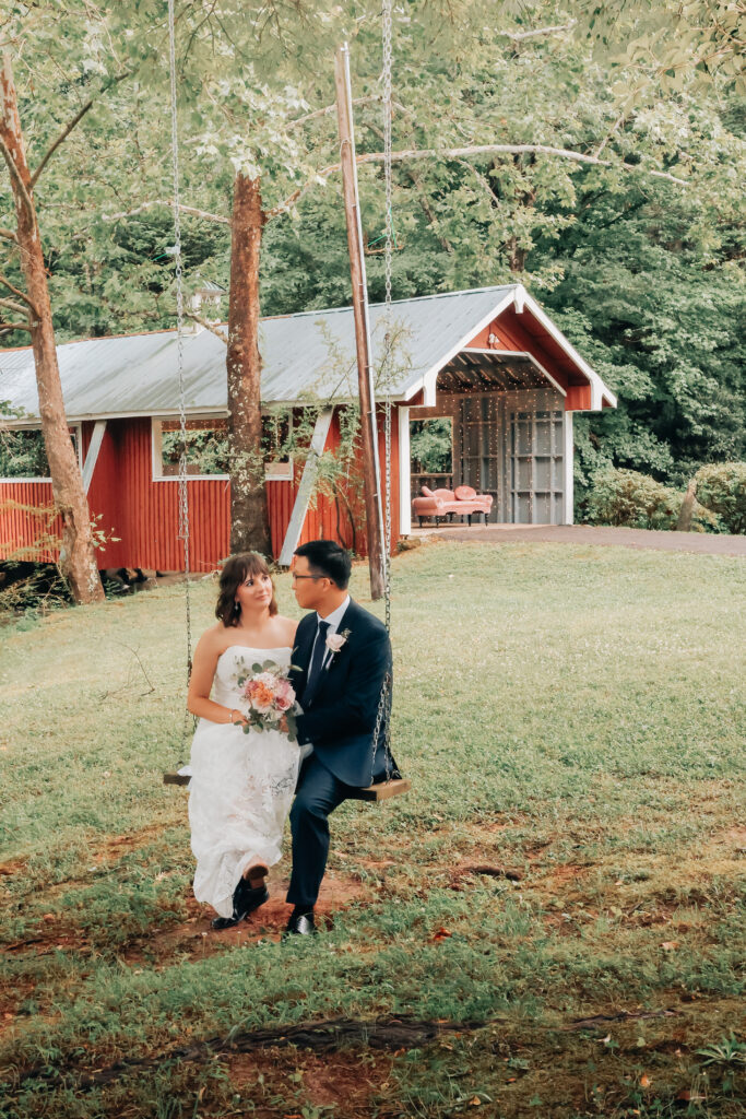 Wedding Venue Near Greenville South Carolina - Ballenger Bridge Bride and groom at a covered bridge wedding outdoor wedding venue near Greenville South Carolina near Spartanburg South Carolina near Asheville North Carolina