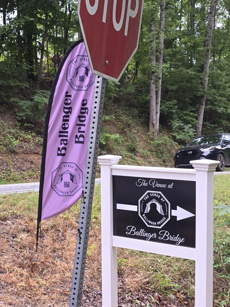 Entrance to an outdoor wedding venue near Spartanburg South Carolina