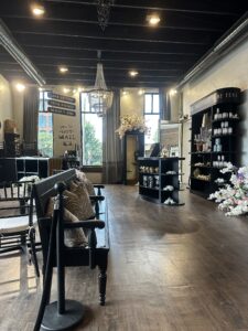 The gathering room at Ava Lorénne Bride in Greenville South Carolina