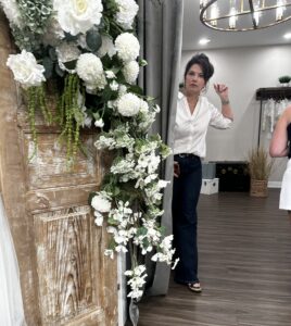 A wedding gown consultant at Ava Lorenne Bride in Greenville South Carolina wedding gown shop
