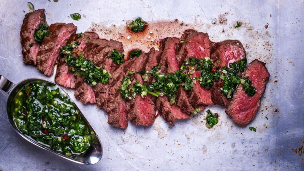 Beef London broil with a parsley aioli presented by Chef360 best Greenville catering