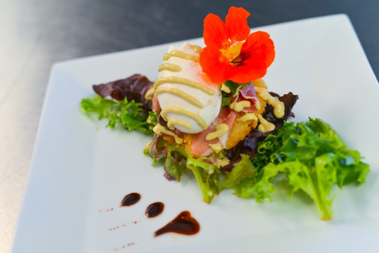 A plated gourmet meal by Chef360 favorite Greenville catering