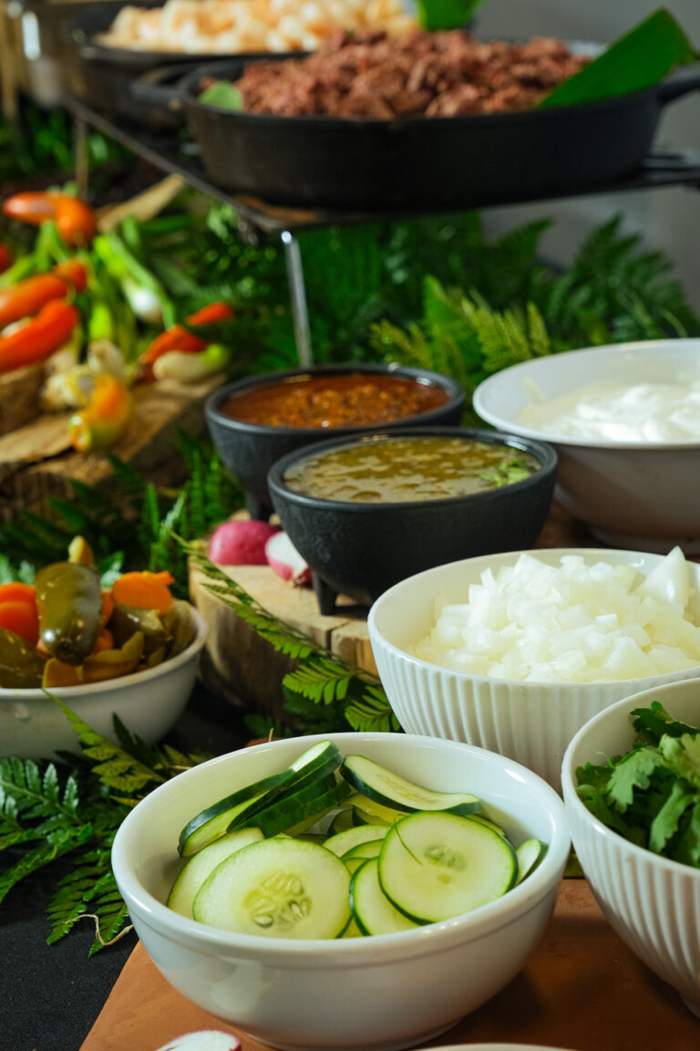 A picture of a taco bar best caterers Greenville South Carolina