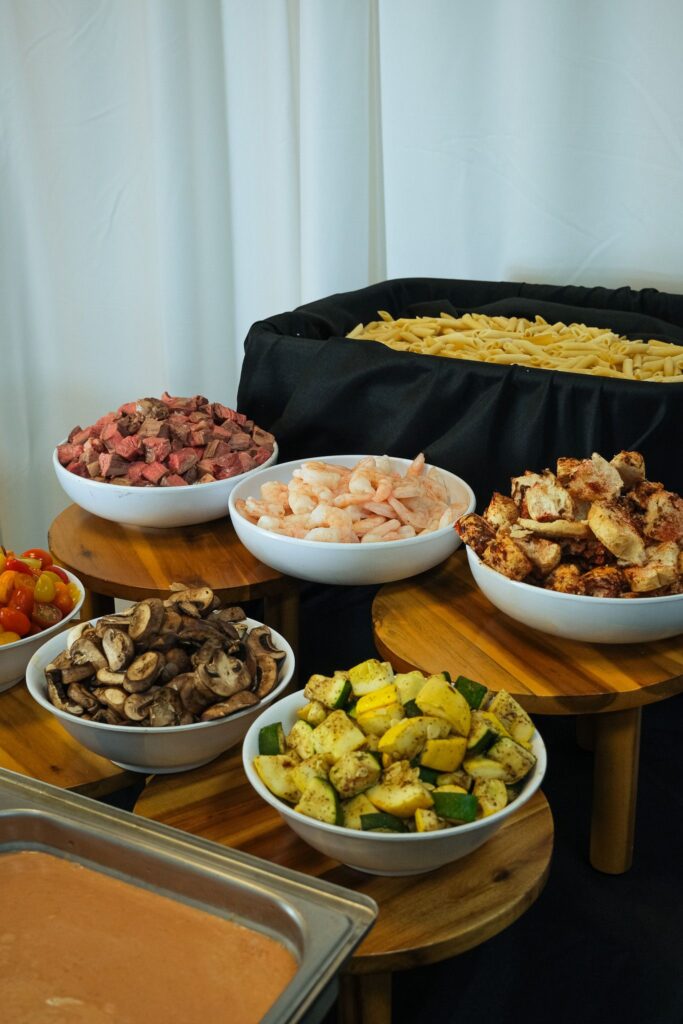 Pasta bar choices best catering Greenville South Carolina wedding venue
