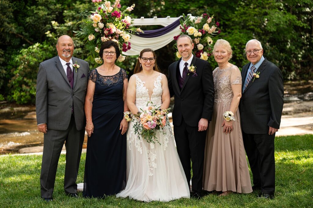 Wedding guests wearing semi formal wedding at a Greenville SC wedding venue