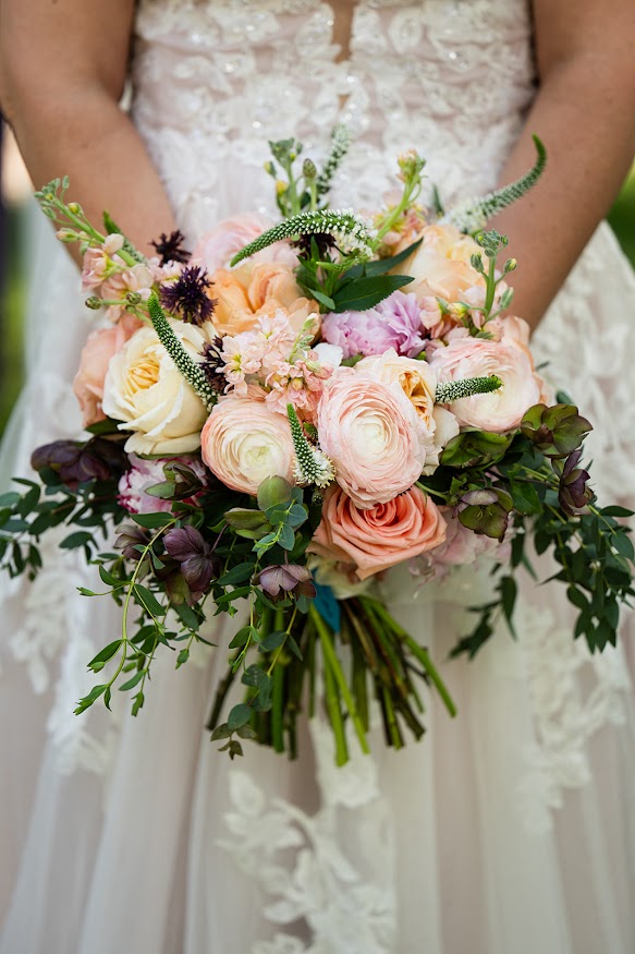Bride holding luxury wedding flowers at a Greenville SC Wedding Venue near Spartanburg SC