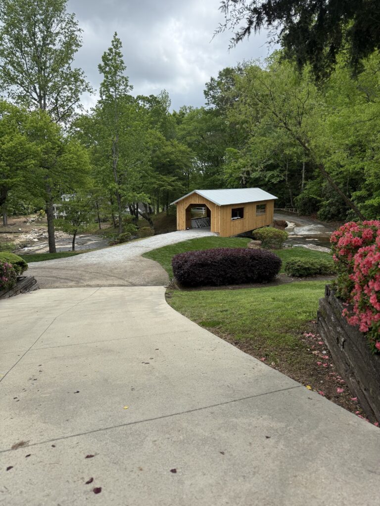 Beautiful Greenville SC wedding venue in spring, Ballenger Bridge